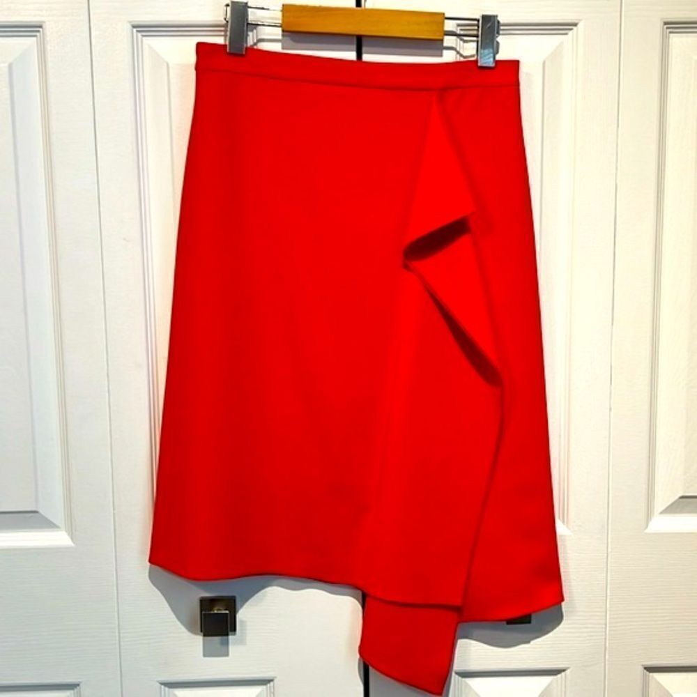 Hugo Boss Red A-Line Pockets Lined Skirt Size 4